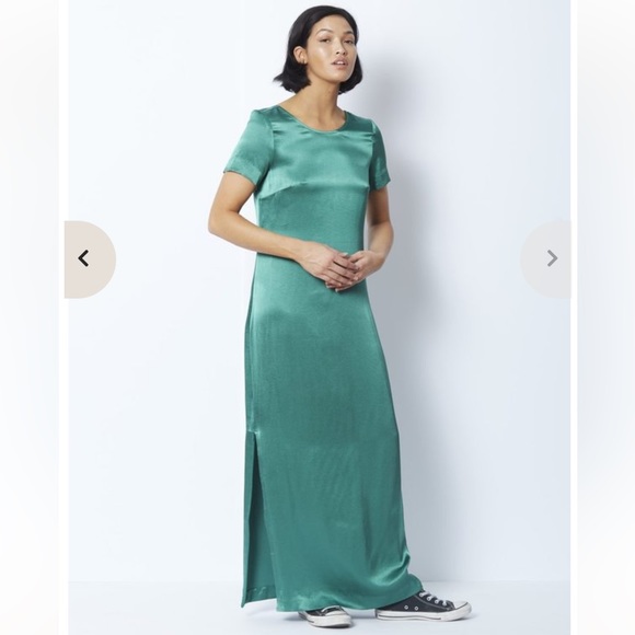 Staud Satin Green Maxi Dress - Picture 4 of 11